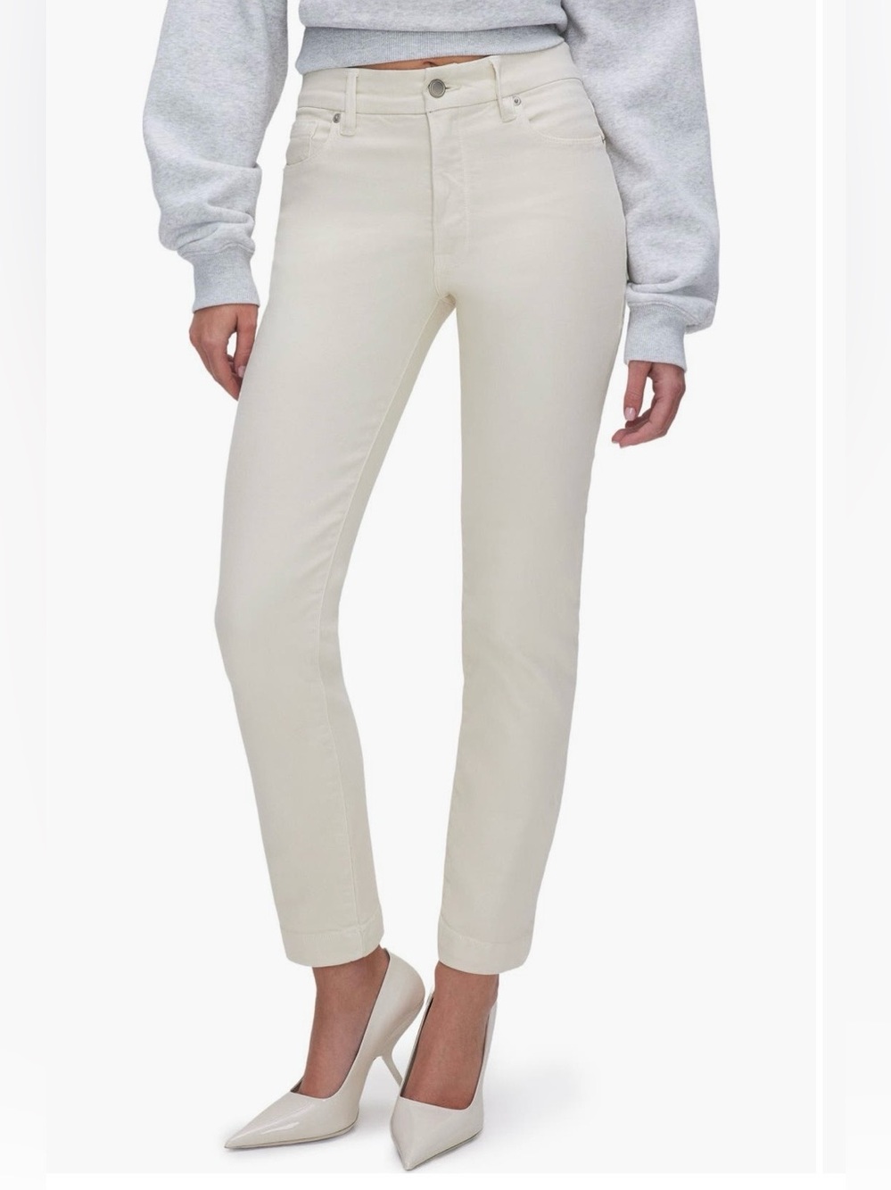 Good American good classic High-Rise Ankle Slim Straight Jeans